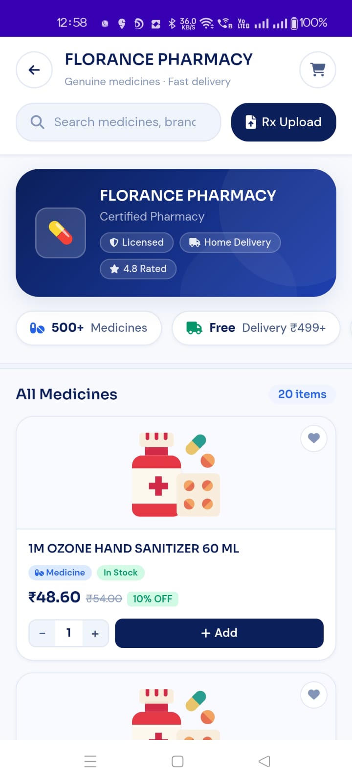 Treatozen screen 2